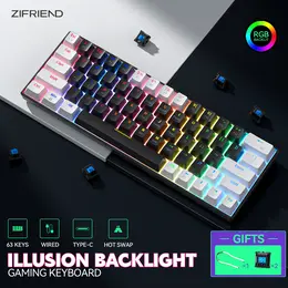 ZIFRIEND KA646 Keyboard Mekanik RGB untuk Gaming dan Kerja