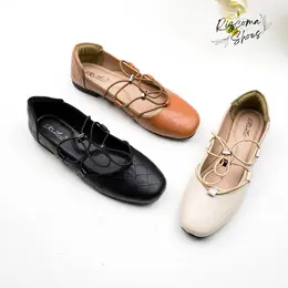 Sepatu Flatshoes Wanita Modern dengan Tali Ganda