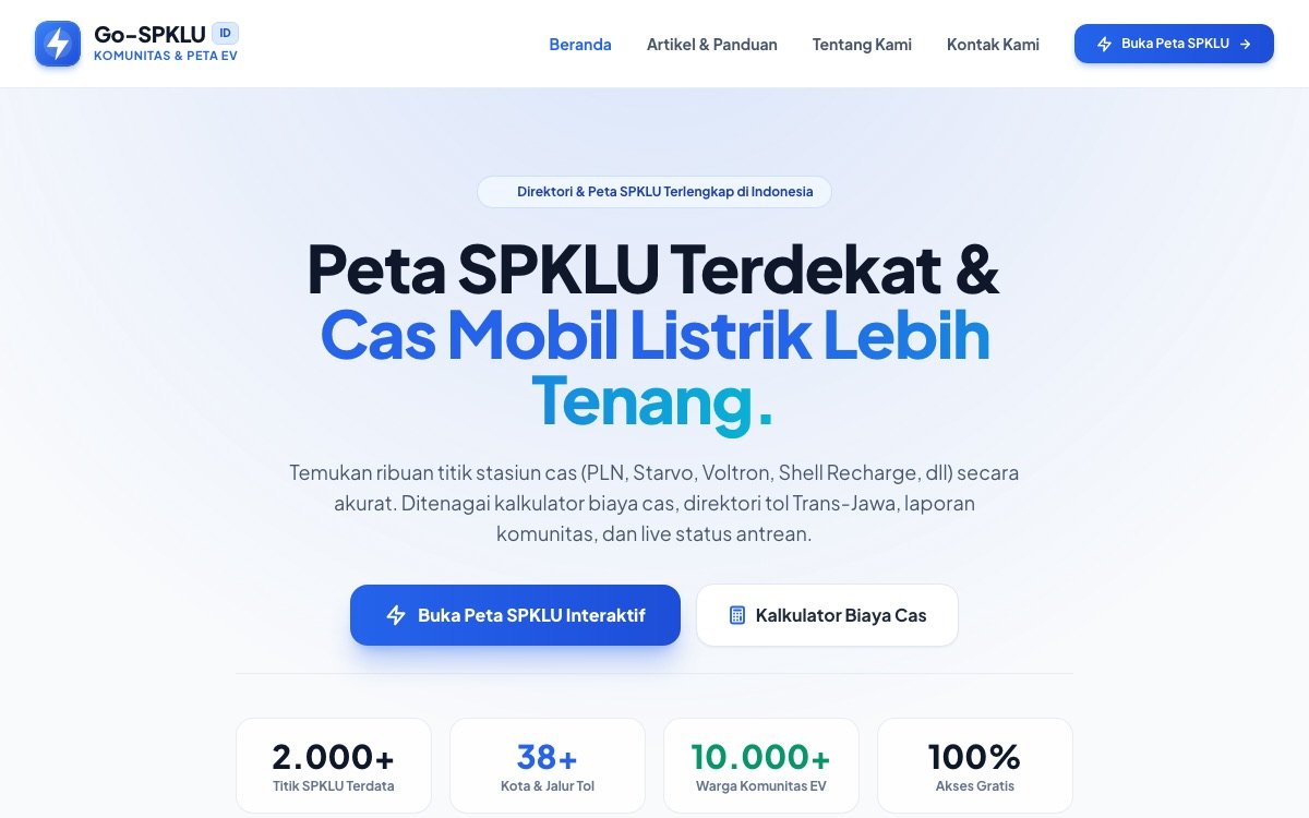 Studi Kasus: Go-SPKLU — PWA Peta & Navigasi SPKLU Kendaraan Listrik