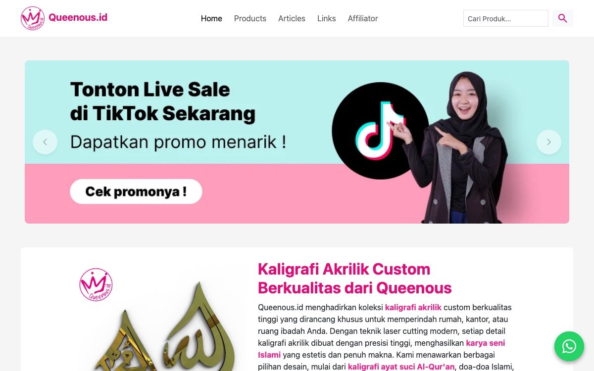 Studi Kasus: Queenous.id — E-Commerce Kaligrafi Multi-Marketplace