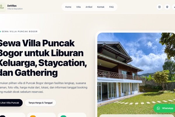 Studi Kasus: De Villas Puncak — Booking Villa Langsung Tanpa OTA