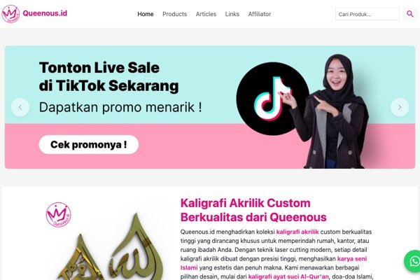 Studi Kasus: Queenous.id — E-Commerce Kaligrafi Multi-Marketplace